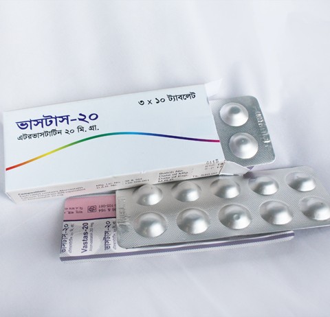 Vastas-20 mg Tablet (Atorvastatin Calcium Trihydrate USP)